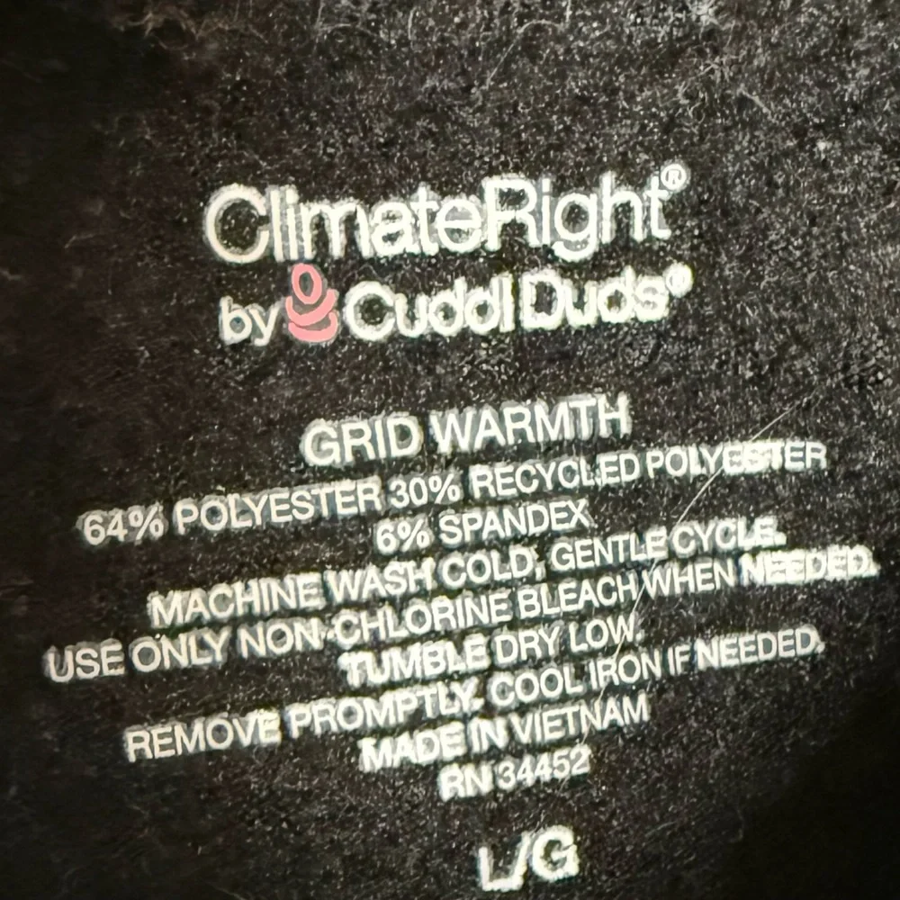 ClimateRight by Cuddl Duds grid warmth Black Women's Leggings and Top Set large - Picture 6 of 7